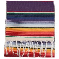 Mexican Serape Table Runner Fringe Cotton Tablecloth Fiesta Party Dinner Decor