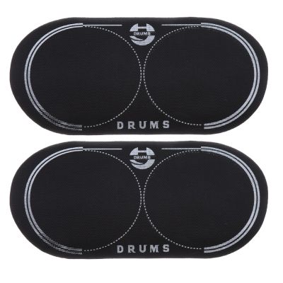 ：《》{“】= 2 Pieces PET Double Bass Drum Patch Drumhead Protector Black