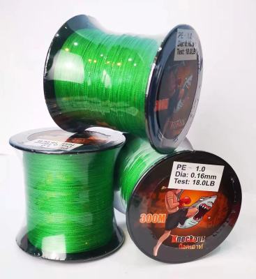 1-2 วัน (ส่งไวมากแม่) สาย PE น็อคเอาท์ ถัก 4 สีเขียว ยาว 300 เมตร Fishing line wire  knock out - Green 【Super Thailand 】