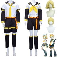 ☞™▫ jiyi946012824 Miku Rin Len Costumes Uniform Sets Tops Shorts for Men