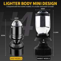 ไฟหน้ารถจักรยานยนต์ H7 LED Mini Projector เลนส์ไฟหน้าหลอดไฟสำหรับ Kawasaki Ninja ZX10R 2005 08-15มอเตอร์ไซด์โคมไฟ Hilo Beam