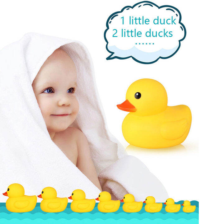 COD 1Pc Cute Little Yellow Duck With Squeeze Sound Bath Toy Soft Rubber ...