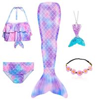 Mermaid Girl Costume Kids Swimming Mermaid Tail Girls Swim Mermaid Costume Cosplay Children Birthday Gift Swimsuit Can Add Fin