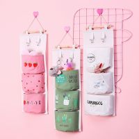 Fashion Home Wall Hanging Sundries Storage Bag Living Room Cotton Linen Wardrobe Cosmetics Toys Organizer