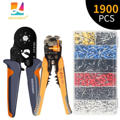 Multifunctional Wire Stripper Crimping Tool Kit - HSC8 6-66- 4A Pliers ,Self-Adjusting 8 Inch Cutter Crimper,For Tube Terminal