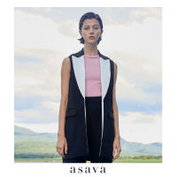 [asava aw21] Asava Sleeveless Vest แจ็คเก็ต อาซาว่า แขนกุด  แต่งกระเป๋าข้าง