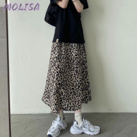 Molisa Fashion กระโปรง กระโปรงยีนส์ กระโปรงทรงเอ ทันสมัย สไตล์ วินเทจ นุ่มนวล A93M1EU 41Z231009