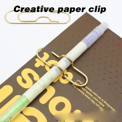 5Pcs Multifunctional Paper Clip Metal Pen Holder Notebook Accessories Portable Pencil Holder Office Stationery Student Supplies