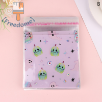 【Freedome】 1แพ็ค10x10cm พลาสติกลูกอมคุกกี้ของขวัญฮาโลวีนถุงห่อขนมกาวด้วยตนเองตกแต่งงานปาร์ตี้ฮาโลวีนของขวัญสำหรับเด็ก