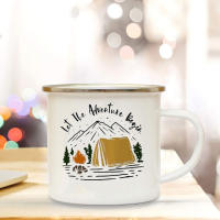 Fashion Enamel Camping Mug Cutie Cartoon Milk Water Cups Enamel Coffee Mugs