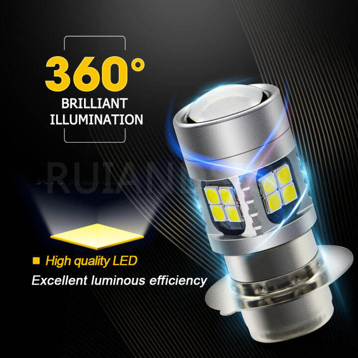 h6m-p15d-ไฟหน้ารถจักรยานยนต์หลอดไฟ-led-มอเตอร์ไซด์3030สูงต่ำ-led-สกู๊ตเตอร์อุปกรณ์เสริม6-24v-มอเตอร์ไฟหน้า-drl-ไฟ6v-12v