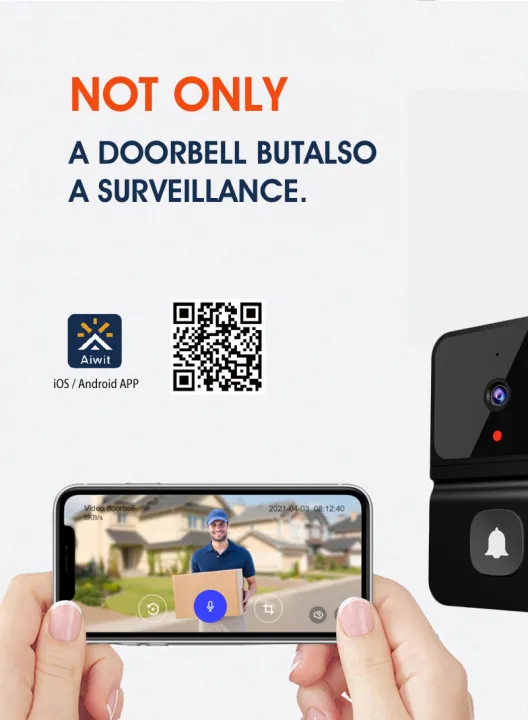 HXR Z30 Doorbell wireless WiFi Smart Visual door bell camera Door Bell for Home Intercom Remote VideoCall Rechargeable Night Version