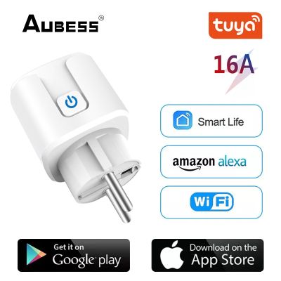 【NEW Popular89】 Tuya WiFiPlug 16A EUAdapterHome WirelessOutlet ทำงานร่วมกับ AlexaHome TuyaLife App