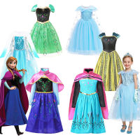 Girls Princess Dress เด็ก Anna เครื่องแต่งกายสำหรับ Carnival เด็ก Snow Queen สาวแช่แข็ง Holiday Birthday Party Prom Clothes