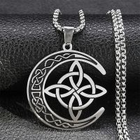 【YF】✴  Crescent Irish Knot Necklaces Witch Amulet Protection Chain Necklace Jewelry collier luna N8145S1