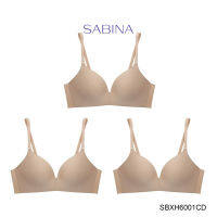 Sabina ซาบีน่า เสื้อชั้นใน INVISIBLE WIRE (Set 3 ชิ้น) (ไร้โครง) SEAMLESS FIT รุ่น Soft Doomm รหัส SBXH6001CD สีเนื้อเข้ม