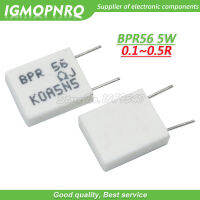 100pcs BPR56 5W  0.1R 0.15R 0.22R 0.25R 0.33R 0.5R Non inductive Ceramic Cement Resistor 0.1 0.15 0.22 0.25 0.33 0.5 ohm