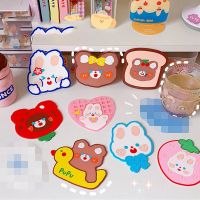 【CW】 Cartoon Cup Non-slip Silicone Coasters Resistant Pot Holder Table Placemat Dish Accessories