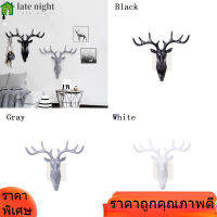 【Clearance】【สินค้าขายดี】(ราคาถูก) Creative Deer หัวตะขอผนังติดกาวแขวนกระเป๋าใส่กุญแจหน้าแรก Adhesive Wall Door Hook Decor (สีเทา) - INTL