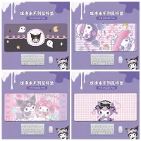 แผ่นรองเมาส์ Kuromi น่ารัก 800x300x2 มม. แผ่นรองเมาส์เกมอะนิเมะขนาดใหญ่พิเศษ Sanrio Melody Office Game Keyboard Table Pad