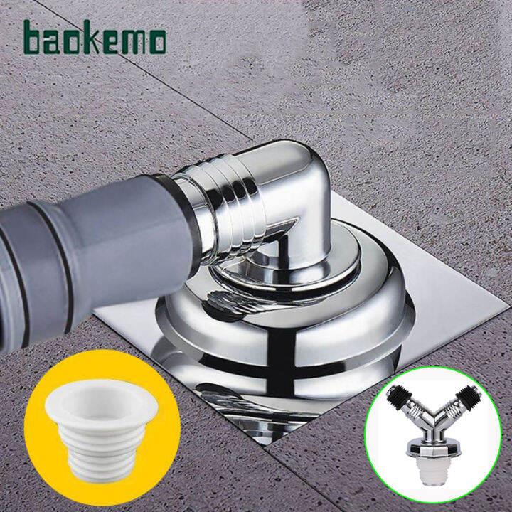 Washing machine drain pipe floor drain special joint threeway dualuse