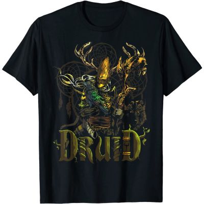 Short Sleeve Crew neck1 cotton T-Shirt Stretch Fabric Tie Elven Druid Fantasy Roleplaying Dungeons RPG Gamers Graphic me