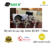 Bộ nồi từ cao cấp Arber RUBY 7 Món, bộ nồi bếp từ, bộ nồi đáy từ