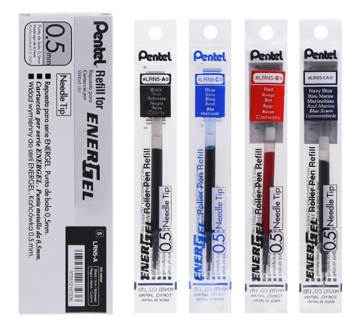 12pcs-box-pentel-energel-x-refill-needle-tip-lrn5-gel-ink-refill-fit-for-bln75-105-0-5-mm-black-blue-red-blueblack-12-colors