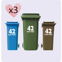 x WHEELIE BIN บ้านหมายเลขสติกเกอร์ไวนิลที่กำหนดเองพร้อมที่อยู่-lihaiyan4