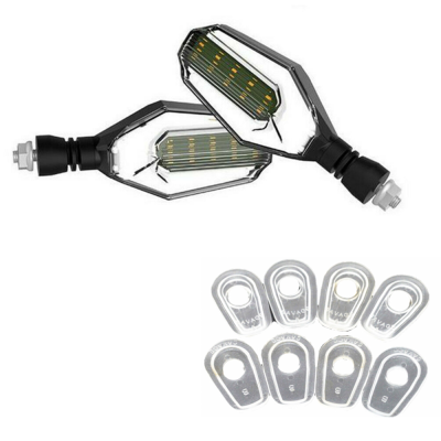 ชุดอุปกรณ์เสริมมอเตอร์ไซค์ชุดสัญญาณเลี้ยว LED และอะแดปเตอร์สำหรับ KAWASAKI ZX-6R/10R KLE Versys 650/1000