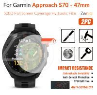 Zenia 2ชิ้น HD แบบเต็มหน้าจอขอบโค้งปกป้องทุกส่วนของเครื่องฟิล์มกันรอยสำหรับ Garmin Approach S70 47mm สมาร์ทวอท์ช HD 9ชั่วโมงฟิล์มบาง TPU ล่องหนไม่แตกฟิล์มป้องกันป้องกันการแผ่นฟิล์มกันรอย