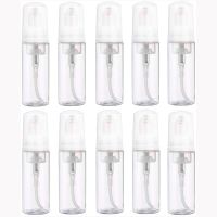 5pcs/pack 50ml Plastic Foam Bottle Clear Pump Dispenser Mini Travel Size Sample Vials Foaming Soap Face Wash Containers No Leaks