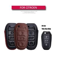 ❒┇☢ Leather Car Key Fob Cover For Citroen C1 C2 C3 C4 Xsara Picasso Cactus C5 C8 c4L Aircross Berlingo Key Case Holder Accessories