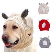 ZZOOI Quiet Dog Ear Muffs Noise Protection Pet Ears Covers Knitted Hat Anxiety Relief Winter Warm Earmuffs For Medium Large Dogs New