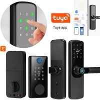 【YF】 Smart Deadbolt Locks of Tuya Digital APP Card Code Lock  Bluetooth Biometric Fingerprint Password keyless Entry Door