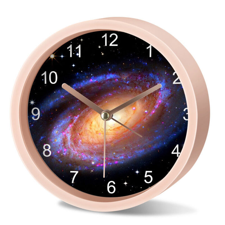 ดาวนักบินอวกาศนักเรียนลูกเสือพิเศษการ์ตูนนาฬิกาปลุกขนาดเล็กง่ายนาฬิกาเงียบข้างเตียง