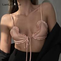 ✆♕ Lanlanlolo เสื้อสายเดี่ยว เปิดหลังเซ็กซี่ เข้ารูป สีพื้น แฟชั่นสําหรับสตรี 2023