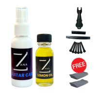 (Spacial set) ZANA ชุดเซตอุปกรณ์ทำความสะอาดกีตาร์ Lemon Oil และ Guitar Care และชุดหมุดกีตาร์ครบเซต แถมผ้าเช็ดกีตาร์ 2 ชิ้น