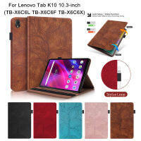 แฟชั่น3D ต้นไม้สไตล์ซองหนัง PU สำหรับ Lenovo Tab K10 10.3นิ้ว TB-X6C6L TB-X6C6F TB-X6C6X ที่มีคุณภาพสูงกระเป๋าสตางค์ยืนปกพลิกด้วยช่องเสียบการ์ดปากกาหัวเข็มขัด