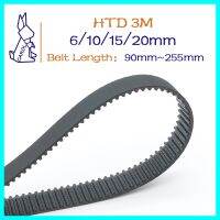 ✉ HTD 3M Belt Width 6 10 15 20mm Timing Belt 3M Closed Loop Rubber Belt Length 90mm 255mm Pitch 3mm 30 85Teeth 3M Synchronous Belt