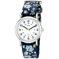 Timex Womens Watch Peanuts Weekender Casual Ladies Wristwatch Blue Floral