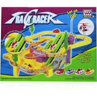 ของเล่นรถรางTRACK RACERD รถราง ต่อถนนสร้างรางสำหรับรถวิ่ง พร้อมรถ4 คัน  และ คอปเตอร์ 1 ลำ  เหมาะสำหรับ เด็ก 3 ขวบขึ้นไป