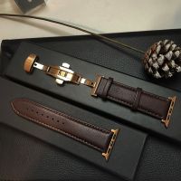 【CC】 Leather watch band 45mm 41mm 44mm 40mm 42mm 38mm 49mm correa bracelet iwatch series 7 3 4 5 6 8 ultra strap