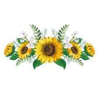 แฟชั่นที่ถอดออกได้Sunflowerดอกไม้สติ๊กเกอร์ติดผนังDecorสติ๊กเกอร์กันน้ำแบบลอกแปะสำหรับห้องนั่งเล่นเด็กห้องครัวตกแต่ง