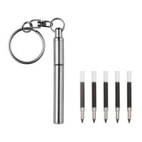 Portable Telescoping Pen Metal Keyring  Stainless Steel Keychain Ballpoint pen Out Door Pens