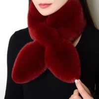 ✌◈  New fake fur scarf female imitation rabbit fur warm scarf winter student plush female scarf winter cold outdoor thickening warm