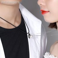 1Pair Valentine 39;s Day Gift Magnetic Couple Necklace Lovers Heart Pendant Distance Faceted Charm Necklace Wedding Party Gifts