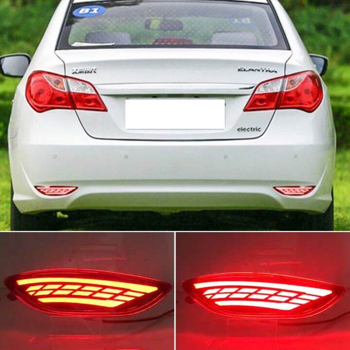 1 Pair LED Rear Bumper Light Brake Signal Fog Lamp For Hyundai Accent