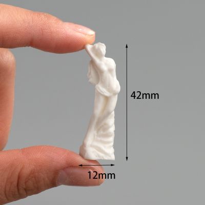 【YF】♦  2Pcs 1/12 Miniature Resin Goddess Statue for Decoration Dollhouse Accessories