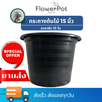 กระถางต้นไม้ 15 นิ้ว 10 ใบ กระถาง กระถางปลูกต้นไม้ กระถางดำ